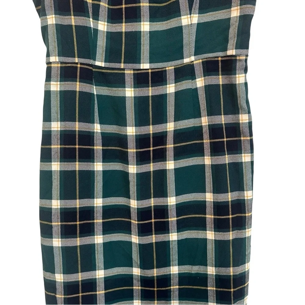 Aeropostale Womens Small Spaghetti Strap Teal Green Navy Plaid Mini Preppy Dress - Picture 2 of 5